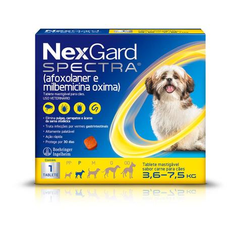 Imagem de Antipulgas Vermífugo Nexgard Spectra para cães P de 3 à 7kg