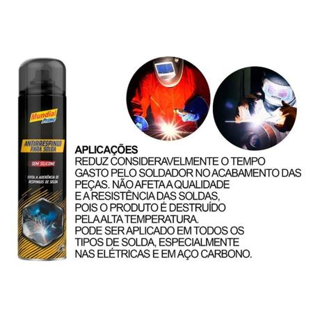 Imagem de Antirrespingo De Solda Para Soldadores e Serralheiros Mundial Prime Spray 400ml 280g Sem Silicone