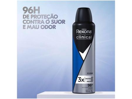 Desodorante Antitranspirante Aerosol Rexona Men Clinical Clean 150ml