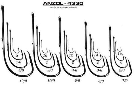 Imagem de Anzol Marine Sports Super Strong 4330 N 1/0 (3,3cm) C/ Farpas - 50 Peças