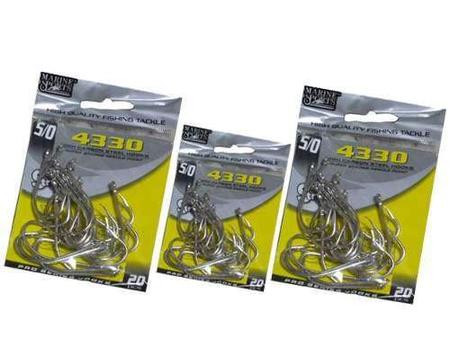 Imagem de Anzol Marine Sports Super Strong 4330 N 1/0 (3,3cm) C/ Farpas - 50 Peças