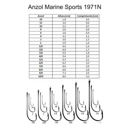 Imagem de Anzol Pesca Marine Sports 1971N Acabamento em Nickel Caixa Nº1 Com 100 Unidades