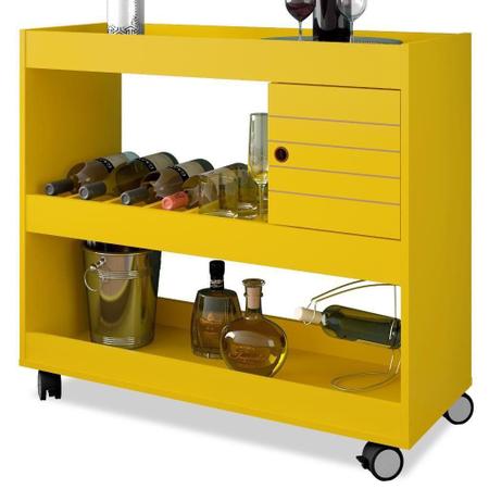 Imagem de Aparador Bar Cristal com 02 Portas Amarelo - Lyam Decor