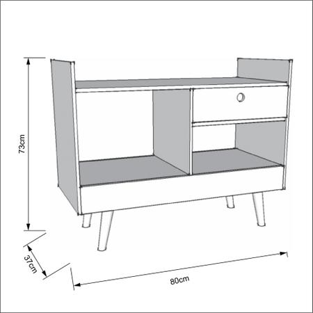 Imagem de Aparador Barzinho 4064 Pés Palito Divisor de Ambientes Com Gavetas