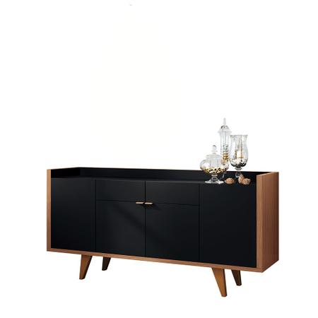 Imagem de Aparador Buffet para Sala de Estar Edenia 160 cm H01 Preto - Nature Clique Chique