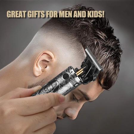 Imagem de Aparador de cabelo masculino profissional , aparador de cabelo sem fio, kit profissional de corte de cabelo DR-PT