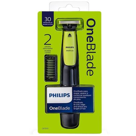 Imagem de Aparador de Pelos Philips QP2510/15 Oneblade, Cinza Chumbo/Verde Limão Bivolt