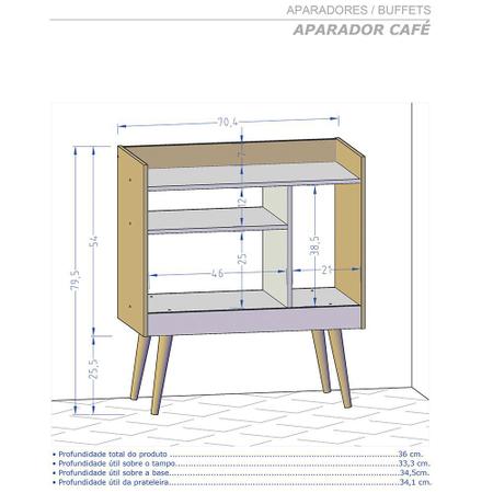 Imagem de Aparador Sala Café Pés Palito