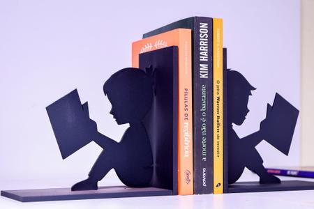 Imagem de Aparador Suporte de Livros Menino e Menina em MDF decorativo
