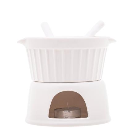 Imagem de Aparedelho De Fondue 4 Peças Porcelana Classic Branco 400Ml