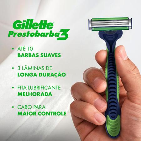 Imagem de Aparelho de Barbear Prestobarba 3 Gillette Sensecare c/ 8 Unidades