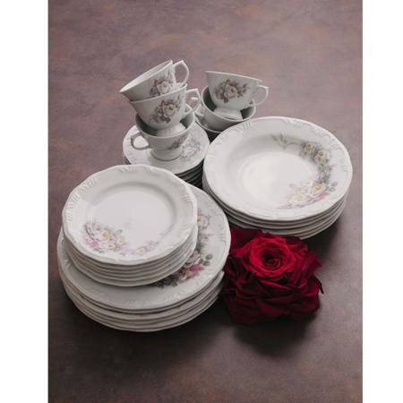 Aparelho de Chá e Café Porcelana Schmidt 53 peças - Dec. Noiva 2248 -  SCHMIDT