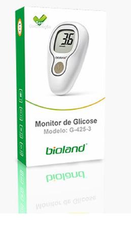 Imagem de Aparelho de Diabetes Completo com 25 Tiras + 25 Lancetas + Lancetador Modelo G425-3 Bioland