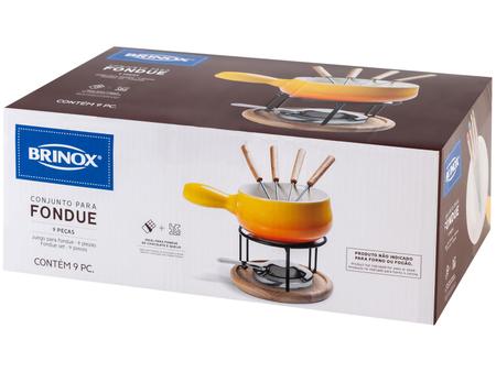 Imagem de Aparelho de Fondue Cerâmica Brinox Amarelo 9 Peças 1256108