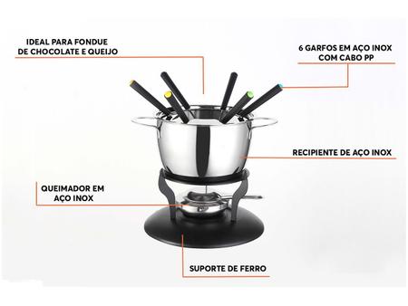 Imagem de Aparelho de Fondue de Inox Brinox 10 Peças