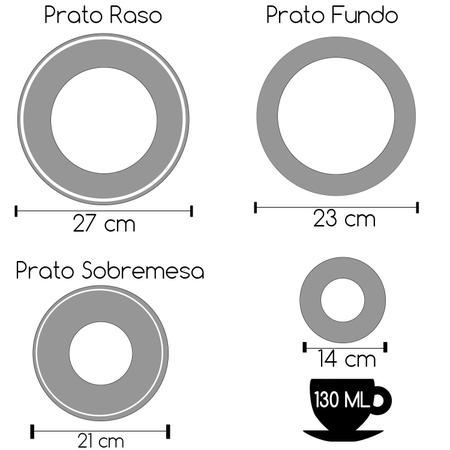 Imagem de Aparelho De Jantar 20 Peças Jogo Jantar Louças Xícaras Café