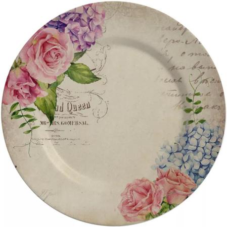 Imagem de Aparelho de Jantar Alleanza 30 peças com Xícara Branca Decoupage Flowers 