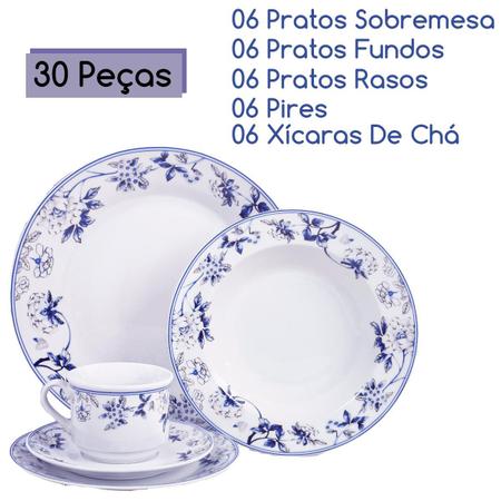 Aparelho De Jantar Chá Jogo Porcelana Louça 30 Peças - HausKraft - Aparelho  de Jantar - Magazine Luiza