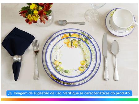 Imagem de Aparelho de Jantar e Chá 20 Peças Alleanza de Cerâmica Branco e Azul Redondo Sorrento