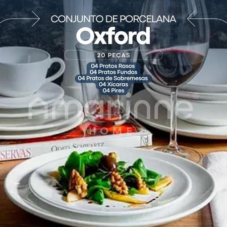 Aparelho De Jantar E Chá Unni White Branco 20 Peças Oxford Imagem de Aparelho De Jantar E Chá Unni White Branco 20 Peças Oxford
