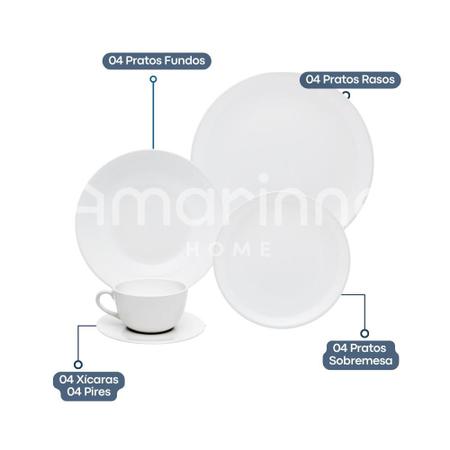 Aparelho De Jantar E Chá Unni White Branco 20 Peças Oxford Imagem de Aparelho De Jantar E Chá Unni White Branco 20 Peças Oxford
