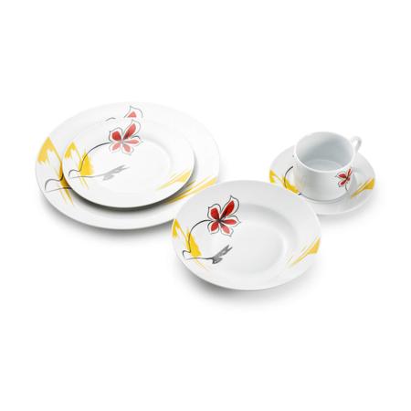 Imagem de Aparelho de Jantar Porcelana 27cm 20 Peças Redondo Isadora Design Branco