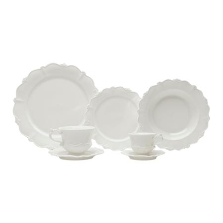 Imagem de Aparelho De Jantar Wolff Fancy 42 Peças Porcelana Branco