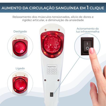 Imagem de Aparelho de Massagem Corporal Elétrico com Luz Infravermelho Profissional Portátil