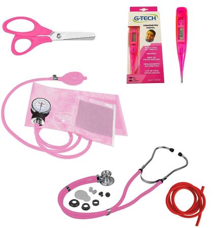 Aparelho De Pressão Arterial Manual Esfigmomanômetro Cor Rosa/Preto - PREMIUM G-TECH Imagem de Aparelho De Pressão Arterial Manual Esfigmomanômetro Cor Rosa/Preto