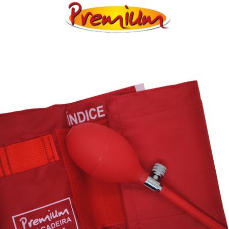 Imagem de Aparelho de Pressão Manual Esfigmomanômetro Aneróide Vermelho Premium