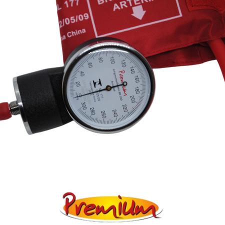 Imagem de Aparelho de Pressão Manual Esfigmomanômetro Aneróide Vermelho Premium