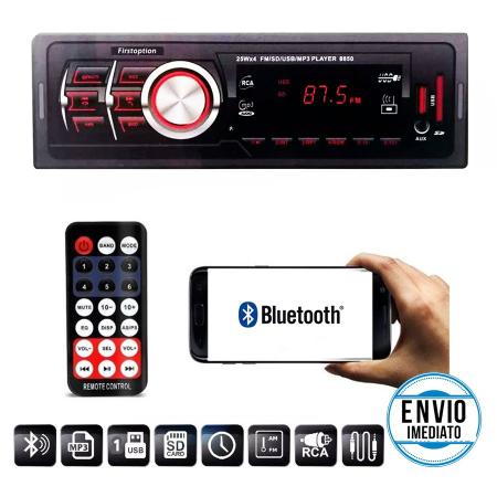 Imagem de Aparelho de Som 8850 Carro Radio Automotivo Mp3 1 Din Bluetooth Pendrive Usb Sd First Option
