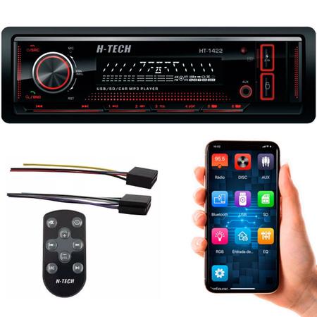 Imagem de Aparelho de Som Automotivo Mp3 Bluetooth Pendrive USB SD AUX Rádio App