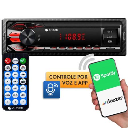 Imagem de Aparelho De Som Carro Radio E-tech Premium 2usb Bluetooth Sd