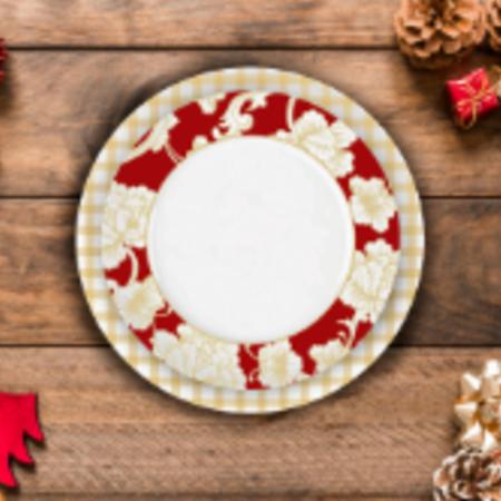 Imagem de Aparelho Jantar 24pç Versa Natal Vermelho Porcelana