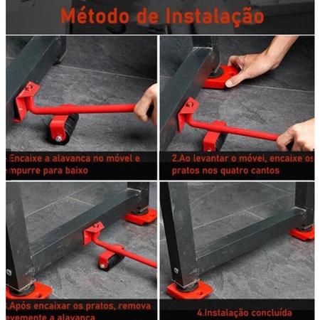 Imagem de Aparelho Movedor Móveis Materiais Pesados Kit 5 Sliders