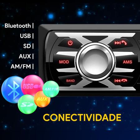 Imagem de Aparelho mp3 De Som Carro Automotivo Bluetooth Pendrive Sd Rádio universal