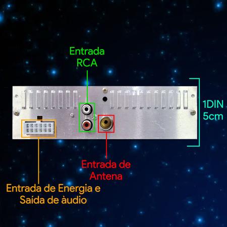 Imagem de Aparelho mp3 De Som Carro Automotivo Bluetooth Pendrive Sd Rádio universal