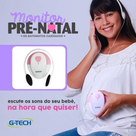 Imagem de Aparelho Para Escutar Coração Do Bebê G-tech Branco E Rosa