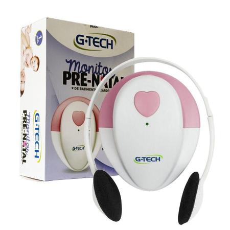 Imagem de Aparelho Para Escutar Coração Do Bebê G-tech Branco E Rosa