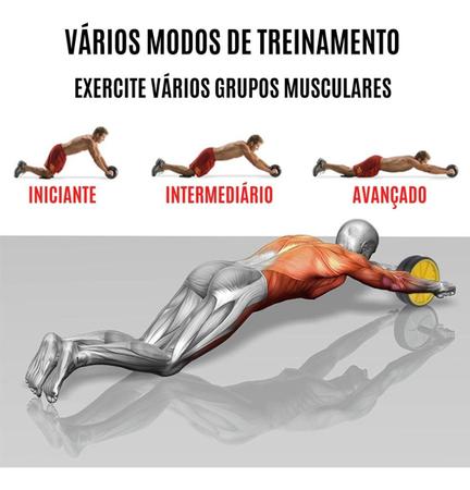 Aparelho Roda para Abdominal Academia Exercícios Funcional