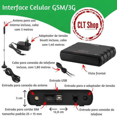 Aparelho Telefone e 6 Ramal Para Chip 3G GSM Claro Vivo Tim - Intelbras -  Ramais - Magazine Luiza