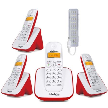 Imagem de Aparelho Telefone Sem Fio 3 Ramal Bina Pilhas Alta Duração Homologação: 20121300160