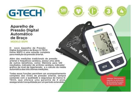 Aparelho Verificar Pressão Arterial Digital Esfigmomanômetro - G-Tech Imagem de Aparelho Verificar Pressão Arterial Digital Esfigmomanômetro