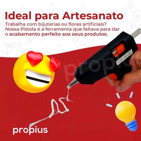 Imagem de Aplicador De Cola Quente Bivolt 20w Artesanato Máquina Aplicador Ponta Não Esquenta Melhor Papelaria Pequena Aquece