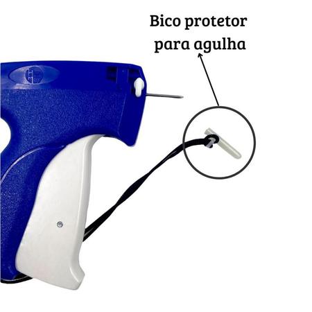 Imagem de Aplicador Fixador Pistola Com Agulha  Etiquetadora De Roupas Etiquetas Tag Preços + 110 Pinos Plástico