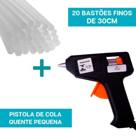 Imagem de Aplicadora De Cola Quente Bivolt 10w Com 20 Bastões De Cola