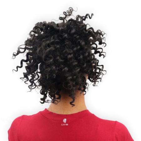 Imagem de aplique coque de cabelo orgânico cacheado afro puff com pentes e reguladores - Weng