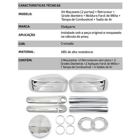 Imagem de Aplique Cromado Kit Gol G5 2008 2009 2010 2011 2012 2pts