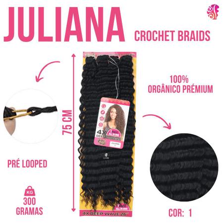 Aplique De Cabelo Orgânico Cacheado P/ Crochet Braids 75Cm 300Gr -Juliana  -Yan Hair - YanHair - Aplique de Cabelo - Magazine Luiza